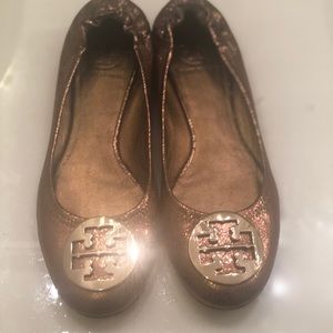 Tory Burch Metallic Reva Flats Slip-On shoes 9